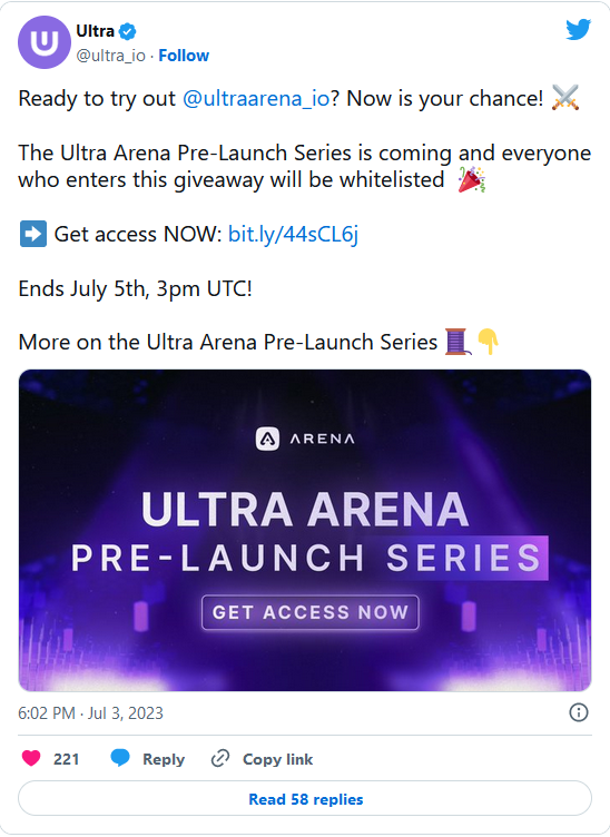 Pre launch Ultra Arena