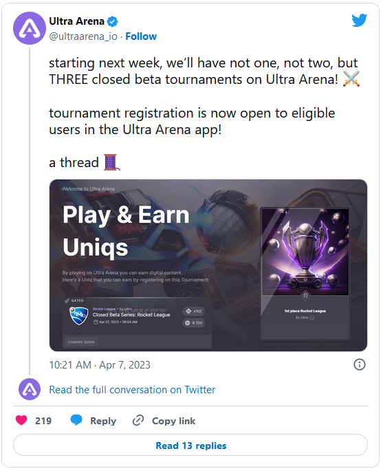 Tweet Ultra Arena